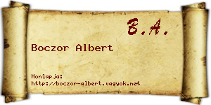 Boczor Albert névjegykártya